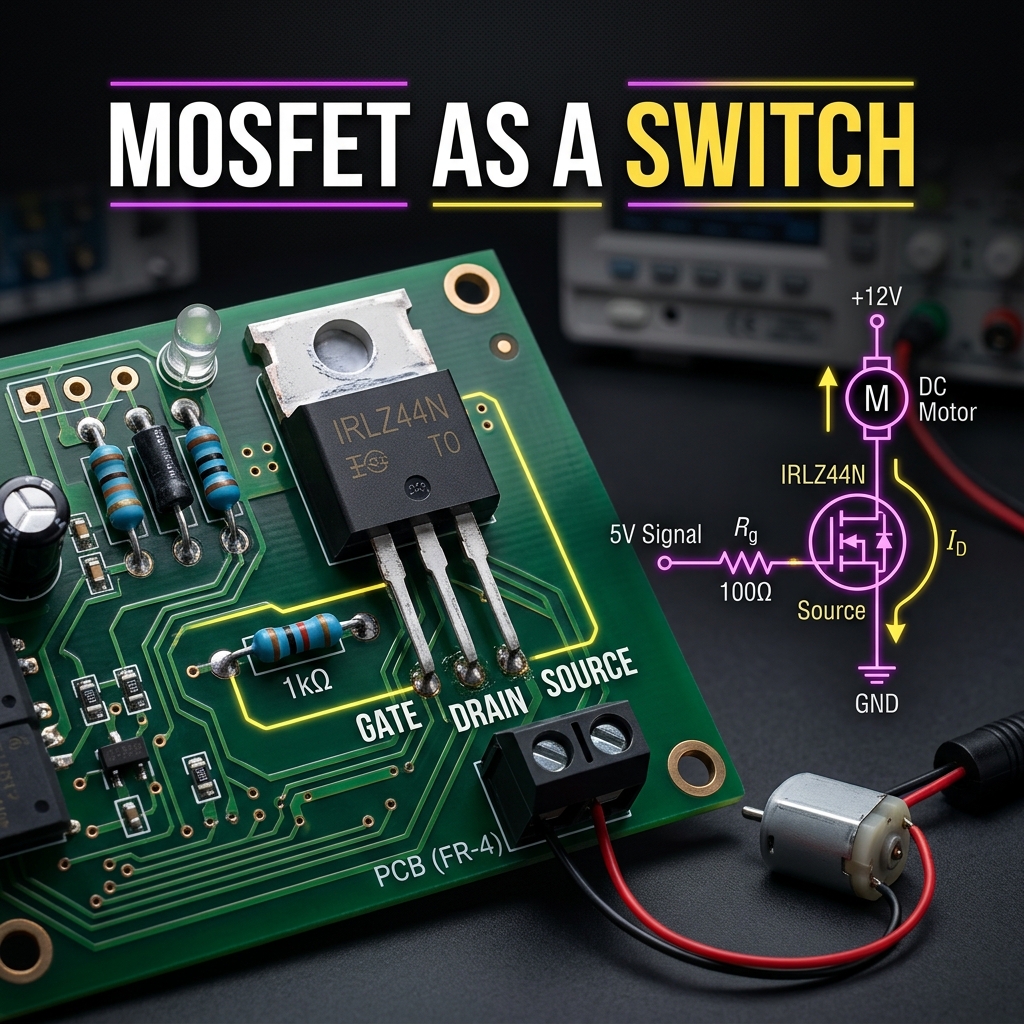 MOSFET as a Switch: N-Channel, Logic-Level & PWM Control Explained