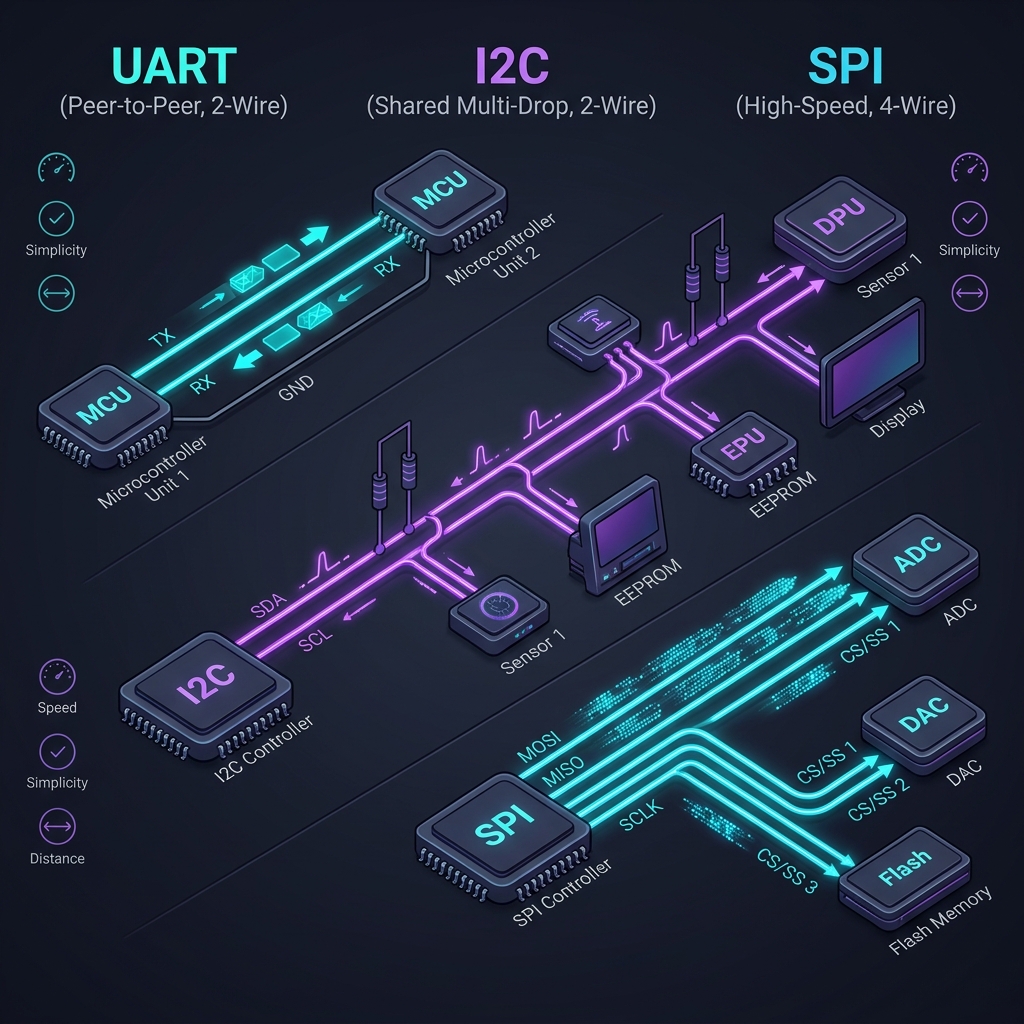 UART vs SPI vs I2C: Choosing the Right Serial Protocol